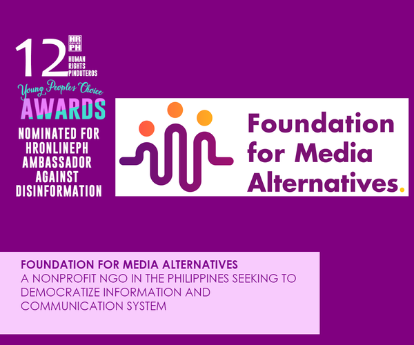 FMA has been nominated for four (4) Young People’s Choice Awards by Human Rights Online Philippines