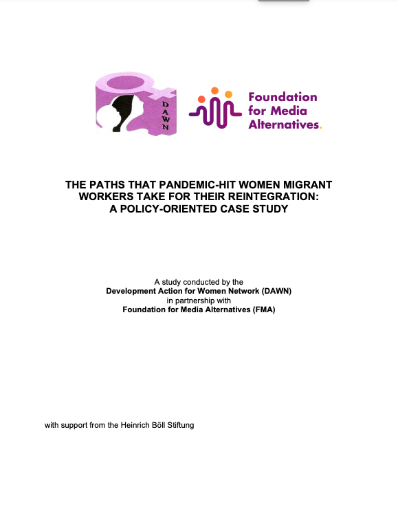 The Paths that Pandemic-hit Women Migrant Workers Take for their Reintegration: A Policy-oriented Case Study
